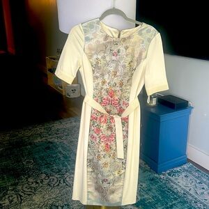 Ted Baker Size 2 White Floral Modesr Dress (US size 4-6)